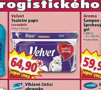 Norma Velvet toaletní papír nabídka