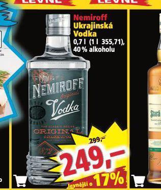 Norma Nemiroff ukrajinská vodka nabídka