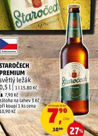Penny Market Staročech premium světlý ležák, 0,5 l nabídka