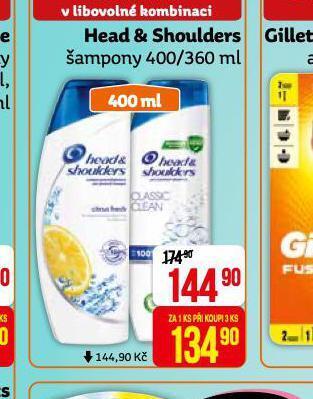 Teta Head&shoulders šampon nabídka