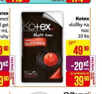 Teta Kotex vložky na noc nabídka