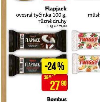 Teta Flapjack ovesná tyčinka nabídka