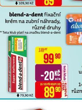 Teta Blend a dent fixační krém na zubní náhrady nabídka