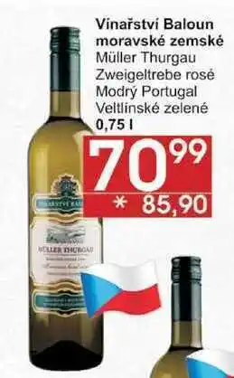 Jip Vinařství baloun moravské zemské müller thurgau, 0,75 l nabídka