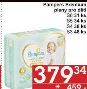 Jip Pampers premium pleny pro děti s6 31 ks nabídka