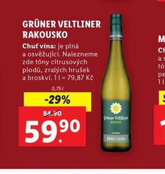 Lidl Grüner veltliner rakousko nabídka