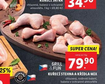 Lidl Kuřecí stehna a křídla mix nabídka