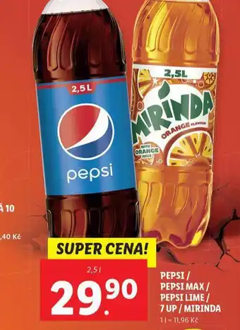 Lidl Pepsi / pepsi max / pepsi lime / 7 up / mirinda nabídka