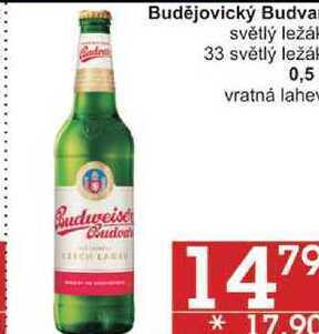 Jip Budějovický budvar světlý ležák, 0,5 l nabídka