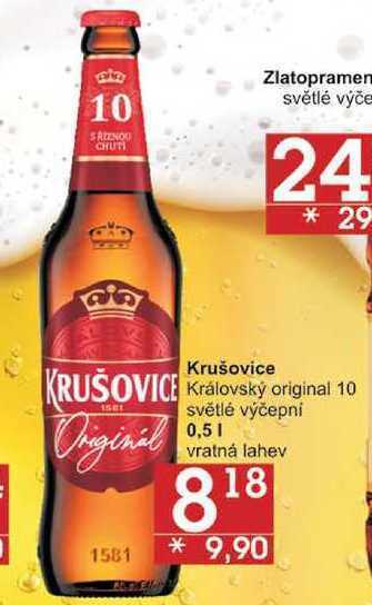 Jip Krušovice královský original 10, 0,5 l nabídka