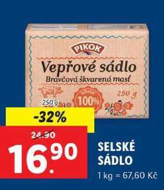 Lidl Selské sádlo, 250 g nabídka