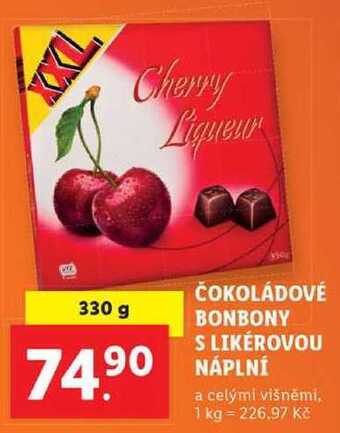 Lidl Čokoládové bonbony s likérovou náplní, 330 g nabídka