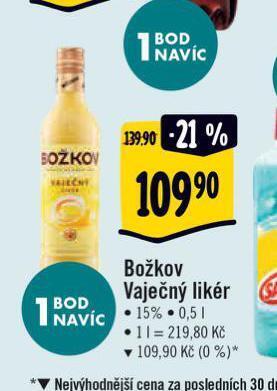 Albert Božkov vaječný likér nabídka