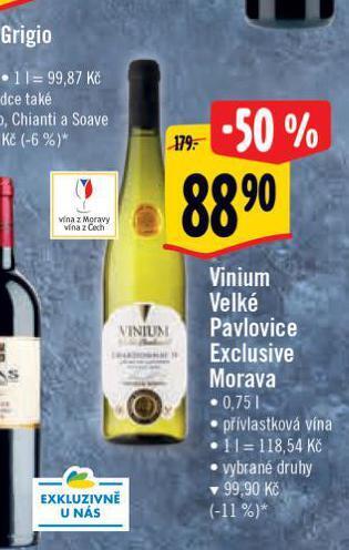 Albert Vinium velké pavlovice nabídka