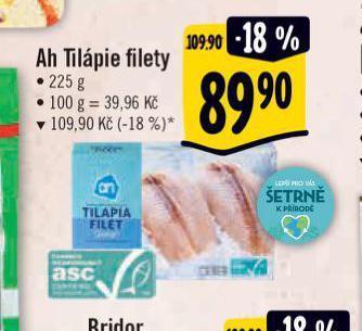 Albert Ah tilápie filety nabídka
