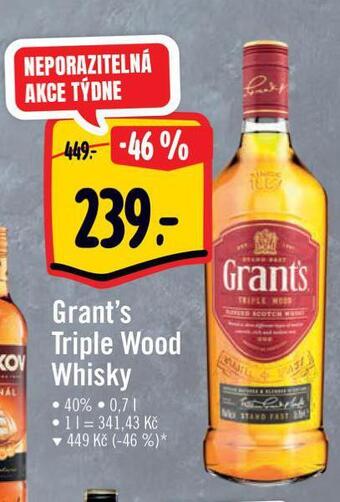 Albert Grant's triple wood whisky nabídka