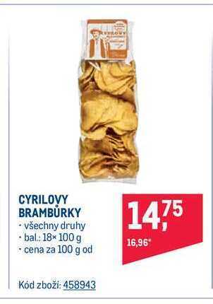 Makro Krajči cyrilovy brambůrky 100 g nabídka