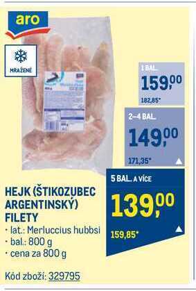 Makro Aro hejk (štikozubec argentinský) filety 800 g nabídka