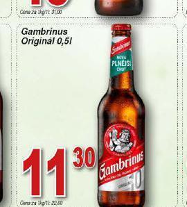 Hruška Pivo gambrinus originál nabídka