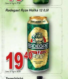 Hruška Pivo radegast ryze hořká 12 nabídka