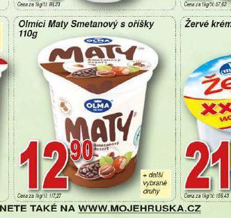 Hruška Olmíci maty smetanový s oříšky nabídka