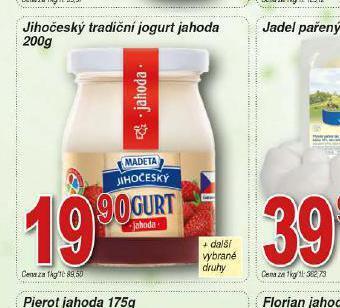Hruška Jihočeský tradiční jogurt jahoda nabídka