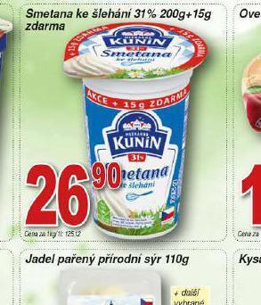 Hruška Smetana ke šlehání 31% nabídka