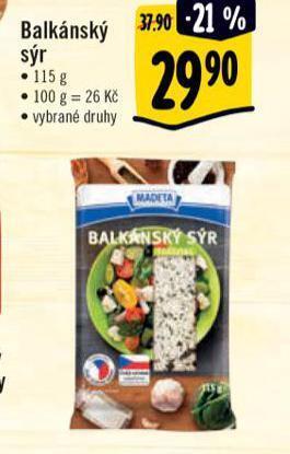 Albert Balkánský sýr nabídka