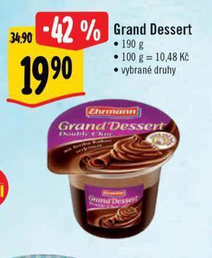Albert Grand dessert nabídka