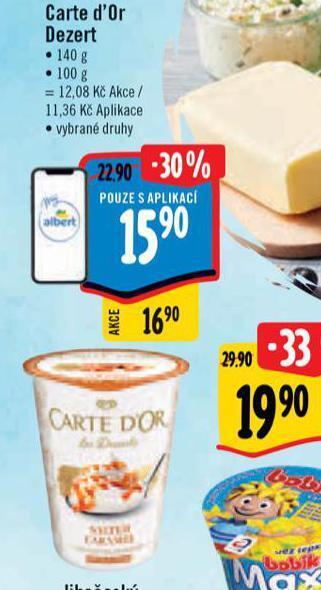 Albert Carte d'or dezert nabídka