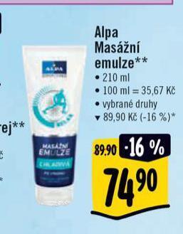 Albert Alpa masážní emulze nabídka
