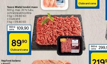 Tesco Mleté hovězí maso nabídka