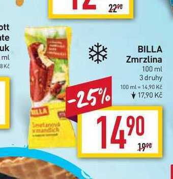 Billa Billa zmrzlina 100 ml nabídka