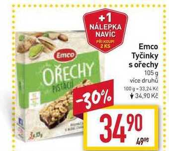Billa Emco tyčinky s ořechy 105 g nabídka