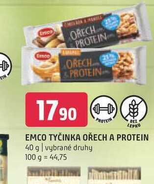 Terno Emco tyčinka ořech a protein 40 g nabídka
