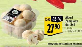 Albert Albert žampiony čerstvé • 250 g nabídka
