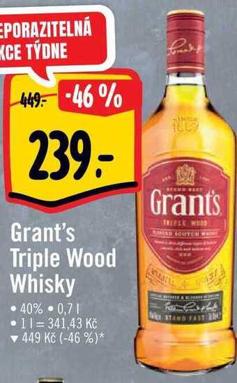 Albert Grant's triple wood whisky 0,7 l nabídka