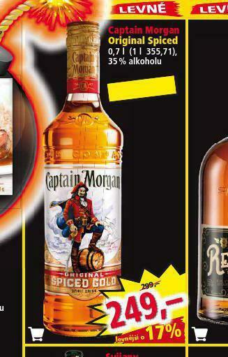Norma Captain morgan original spiced nabídka