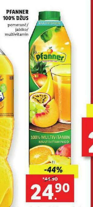Lidl Pfanner 100% džus nabídka
