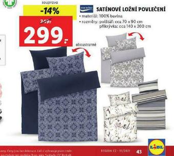 Lidl Saténové ložní povlečení nabídka