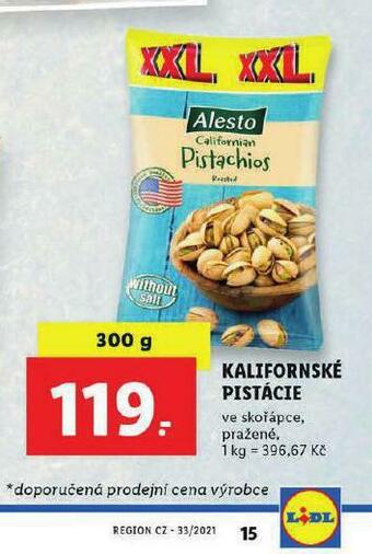 Lidl Kaliforsnké pistácie nabídka