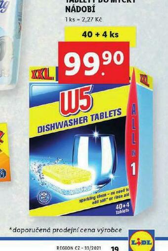 Lidl W5 tablety do myčky nabídka