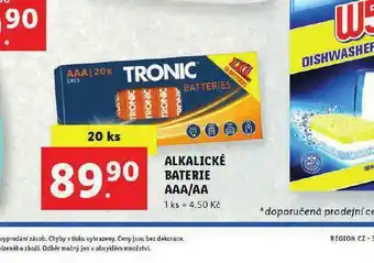 Tronic alkalické baterie