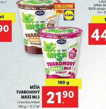 Lidl Míša tvarohový maxi mls nabídka