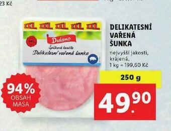 Lidl Delikatesní vařená šunka nabídka