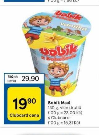 Tesco Bobík maxi nabídka