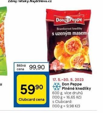 Tesco Don peppe plněné knedlíky nabídka