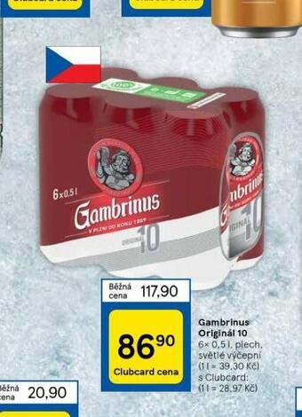 Tesco Pivo gambrinus originál nabídka