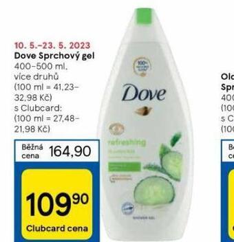 Tesco Dove sprchový gel nabídka