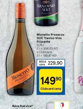 Tesco Mionetto prosecco doc treviso vino frizzante nabídka